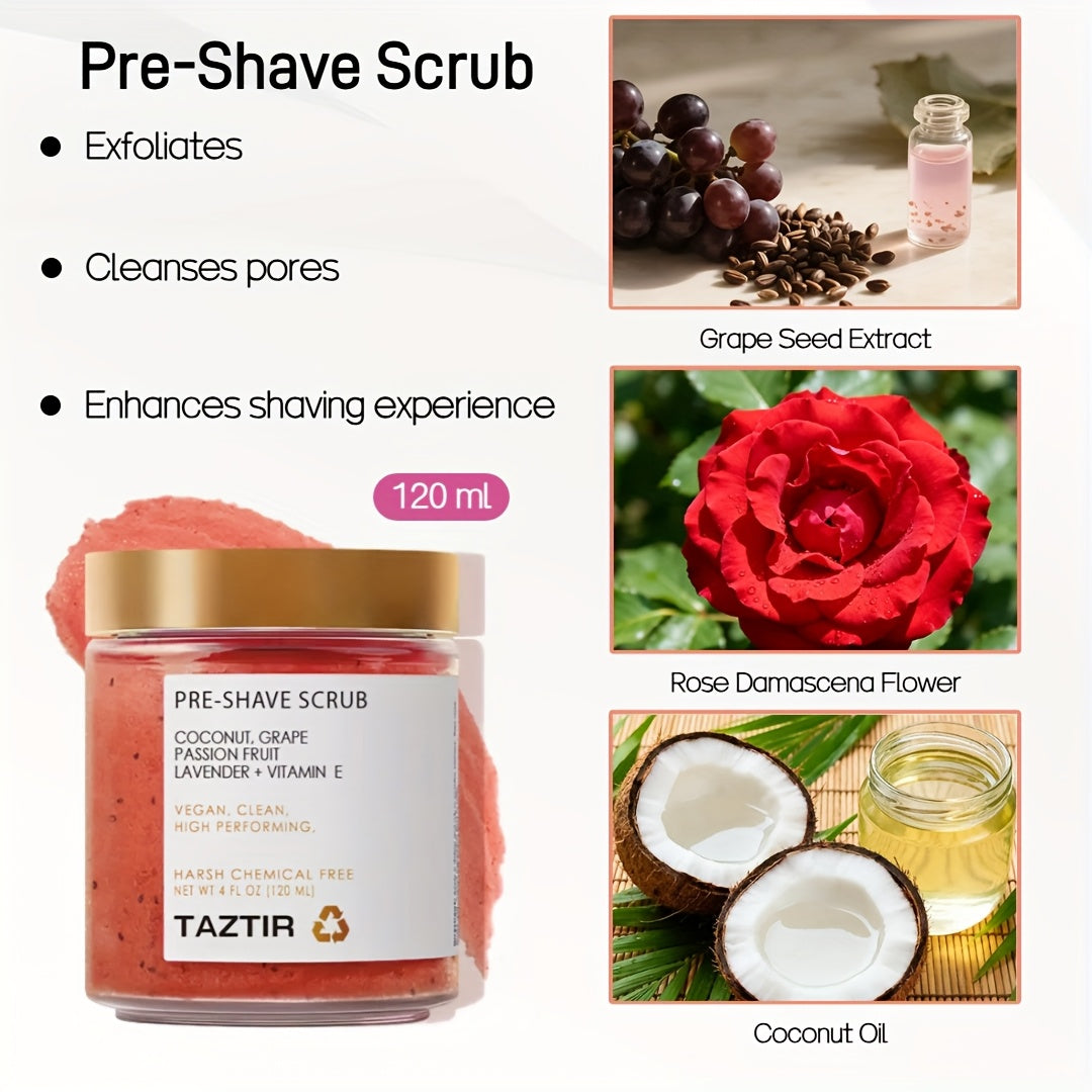 SmoothGlideBeauty: Shaving Kit:coconut Scented Moisturizing Lotion,, Pre-Shav Shave Gele & Post-Shave Serum, Donut Applicator & Brush - Smooth, Ingrown Hair